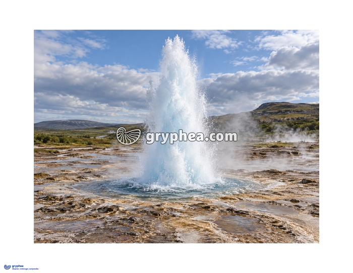Eruption d'un geyser - Le Strokkur, en Islande - planche non légendée - gryphea.com
